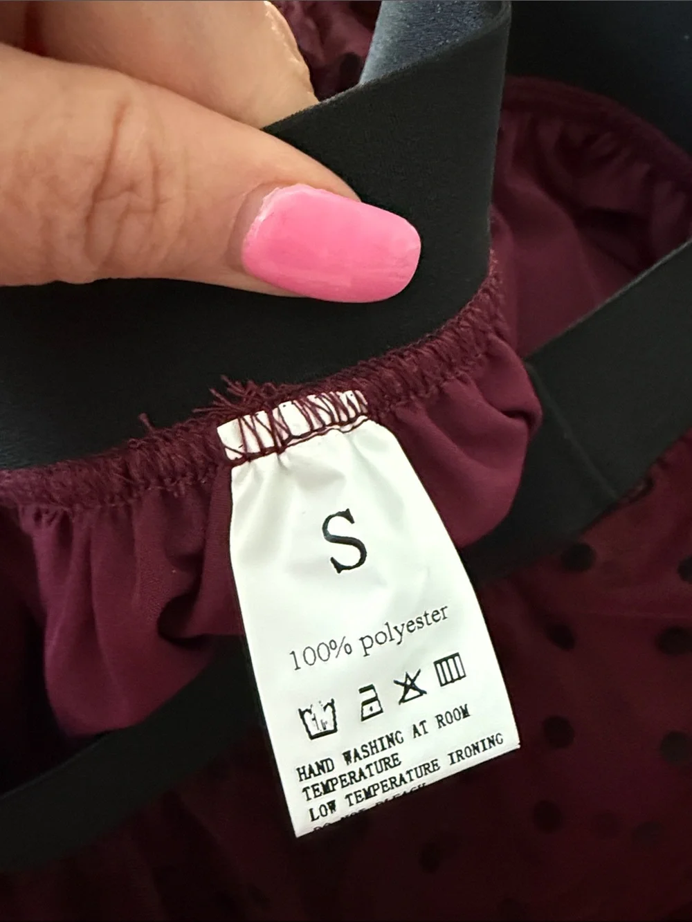 Maroon lined lace skirt